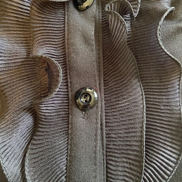 Jacket Black Ruffles Pleated Shear Bottom Dress Coat - Picture 10 of 13